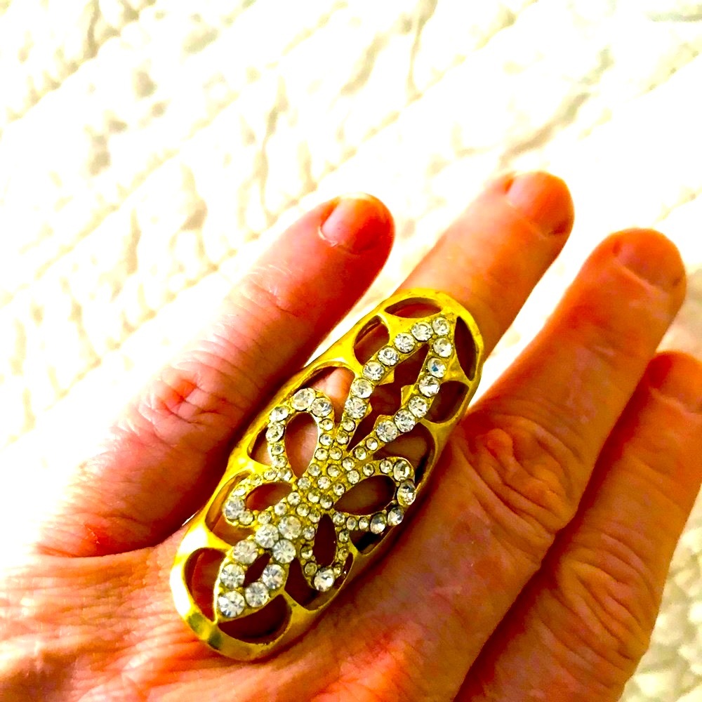 Stretch Gold & Rhinestone Ring